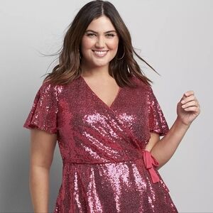 Lane Bryant Pink Sequin top